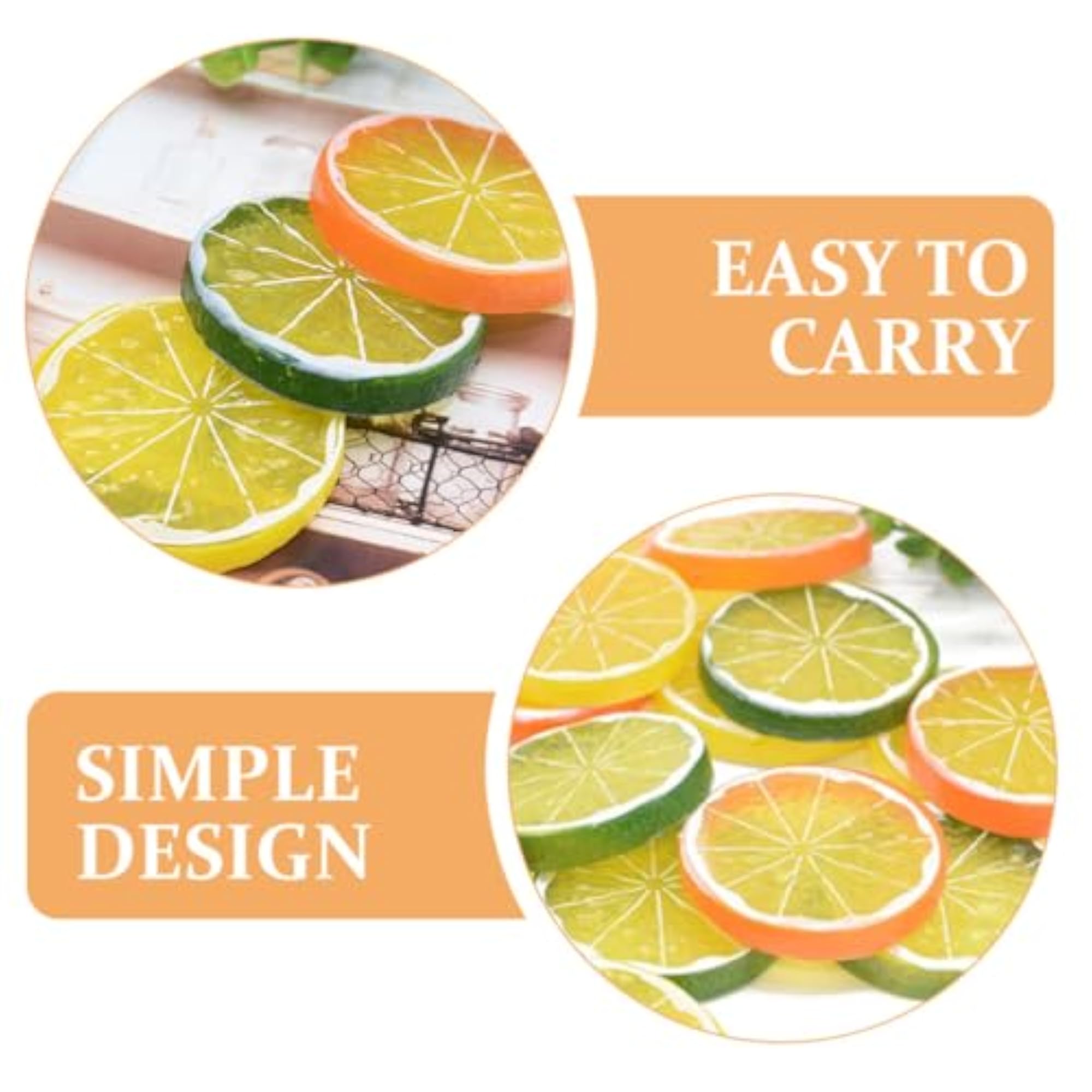30pcs Realistic Fake Lemon Slices for Home Decor