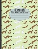  Hexagonal Graph Paper Notebook: Organic Chemistry and Biochemistry Note Taking Workbook for Science Students - Weasel Pattern Hexagonal Graph Journal and Notebook