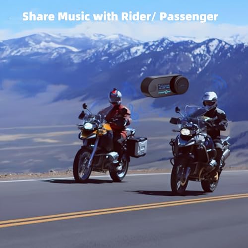 FreedConn Motorcycle Bluetooth Headset TCOM-SC BT5.0 Motorcycle Bluetooth Communication Systems 2 Riders 800M Helmet Intercom Share Music with LCD Screen FM