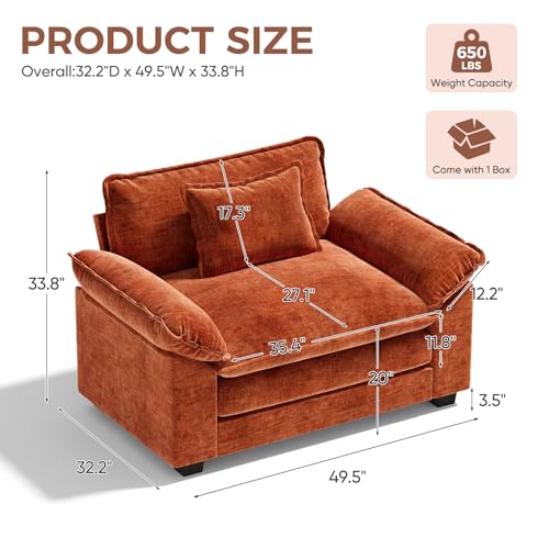 Sillón Plegable Chenille Color Terracota miniatura 2