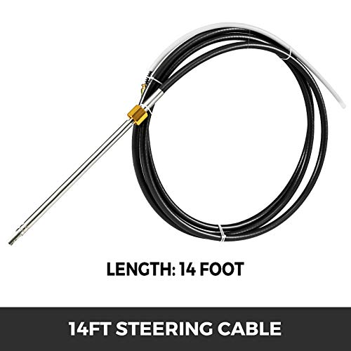 image for Bestauto Boat Steering Cable 14ft Rotary Mechanical Steering Cable 14'