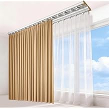 Double Curtain Track Ceiling Mount 10ft,Heavy-Duty Aluminum Curtain Rail, 3.78" Wide White Ceiling Track System for Bedroom, Window, Hotel & RV No Curtains or Hooks Included