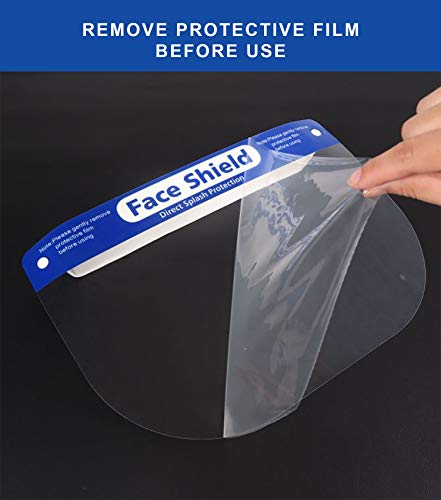 Shona Pacote com 10 protetores de rosto de segurança, lentes antiembaçantes, proteção de plástico tr