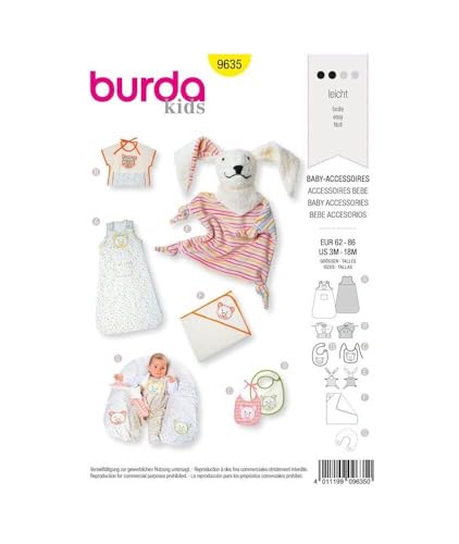 Burda B9635 patron de couture,BLANC-13X20 CM