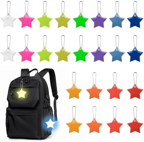 Colgante Reflectante Llavero Reflector Estrella 12 Colores 24 Pie...