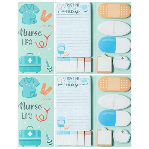 Xqumoi 2 Pack Nurse Sticky Note for School Office Supply Nurse Student Gift