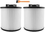 2 Pack Cartridge Filter Replacement for DEWALT DXVC6910 6-16 Gallon Wet Dry Vac, Compatible with DeWalt DXV06P DXV09P DXV10P DXV10PL DXV10SA DXV12P DXV14P DXV16P(Standard Filter)