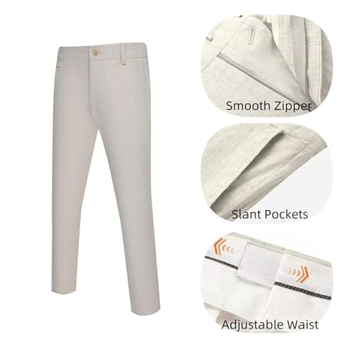 Men's Suit 2 Piece Linen Suits Peaked Lapel Mens Double Breasted Blazer Pants Set Wedding Prom Tuxedo Business Casual Suit4