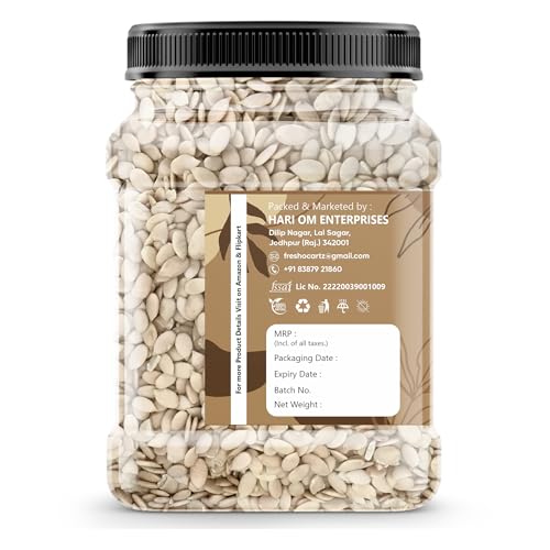 Image of FreshoCartz Watermelon Seeds 500gm | Crunchy Healthy Diet Snack For Eating | Gourmet Cooking & Baking Ingredient | Natural Unsalted Seeds | Jar Pack