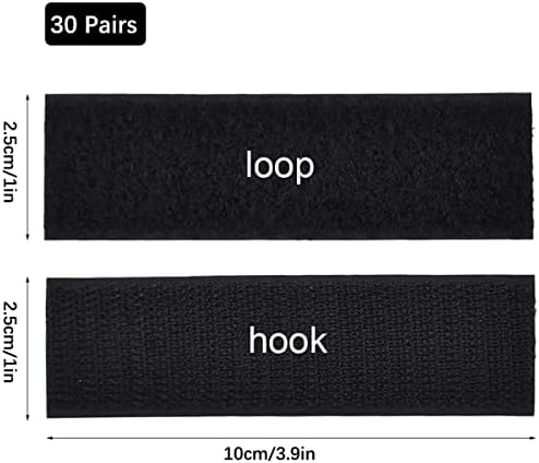 Hook And Loop Tape, 30 Pairs Heavy Duty Mounting Tape, Industrial Strength Hook Loop Strips Pads, Self Adhesive Fastener Sticky Back Double Sided Tape for Home Office Garage