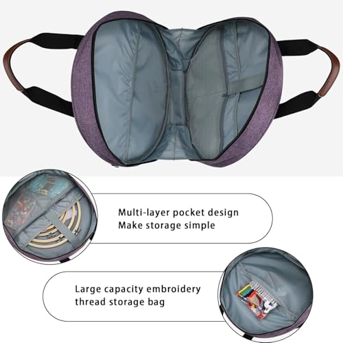 Bolsa de bordado cuadrada con cremallera y asa para hilos 7