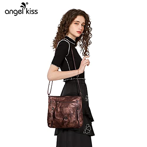 Image of Angel Kiss Crossbody Bags Shoulder Bags and Handbags for Women Multi Pocket Daily Soft Hobo Purses Medium Size