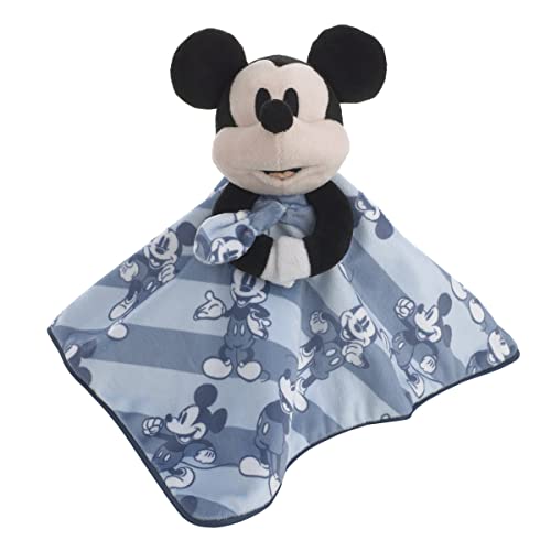 Image of Disney Mickey Mouse Blue, White and Black Lovey Security Blanket