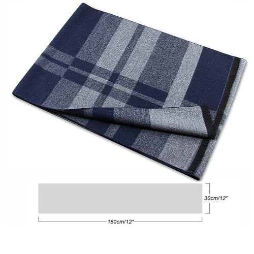 Generisch Bunte Tücher Men's Winter Warm Thick Classic Modern Imitation Scarf 180 X 30 Cm Geschirr Tücher (Blue, One Size)