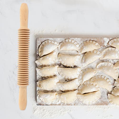 Luxshiny Multitools Pasta Rolling Pin Spaghetti Pasta Maker Lefse Griddle Textured Rolling Pasta Roller Wheel Lattice Roller Dough Roller Pasta Tools Thin Noodles Wood Thread - Image 8