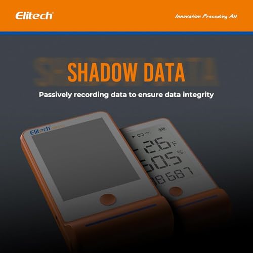 Image of Elitech ISO 17025 Certified GSP-6 Bluetooth Data Logger Temp Humidity | 100000 Readings, Shadow Data, Max Min Record, Auto PDF /CSV, Calibration Certificate Included for Pharmacy & Cold Chain