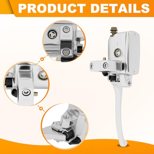 Universal 1" 25mm Brake Master Cylinder Lever Motorcycle for Honda Yamaha Suzuki Kawasaki Hydraulic Clutch Brake Goldwing Left & Right Set (Chrome)