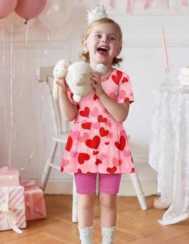 Image of Arshiner Girls Summer Outfits Short Sleeve Ruffle Hem Top and Biker Shorts Set Girl Clothes 4-15 Years