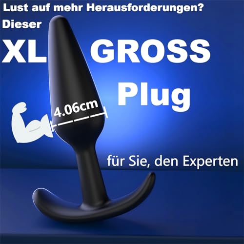 5 Stück Analplug# für Männer Frauen mit Analdusche für Analverkehr, 4 Größen Ø2.29  bis Ø4.06 cm Anal Plug für Anfängern bis Profis, T-Basis Silikon Buttplug Analplugs Anal Dildo Sexspielzeug-Sets
