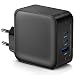 Produktbild USB C Ladegerät 100W Schnellladegerät, HTTWCOD 3-Port Mehrfach GaN Charger Netzteil, USB C Stecker Kompatibel mit MacBook Pro, iPhone, iPad, Laptop, Huawei, Lenovo, Samsung S22, Dell, HP usw