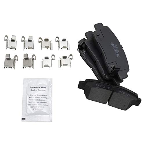 Image of TRQ Rear Brake Pad and Rotor Set Ceramic Parking Brake Shoe Set Compatible with 1998-1999 Toyota Avalon