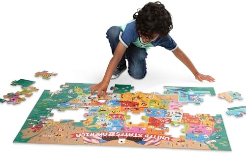 Melissa & Doug Natural Play Giant Floor Puzzle: America The Beautiful (60 Pieces, Great Gift for Girls and Boys – Best for 5, 6, 7, and 8 Year Olds) 5 41 Pfae053L. AC