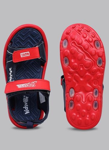 Image of Kidsville Official Marvel Comics Spiderman Printed Sandals For Kids Boys Anti-Skid Comfortable | Adjustable Double Strap Closure | Flexible & Lightweight Footwear for Baby