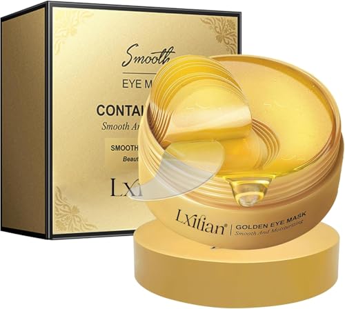 Parches Ojos Bolsas y Ojeras,Parches Ojeras y Bolsas 24K de Oro,Hidratante Contorno de Ojos Antiarrugas Eye Patches Colágeno para Arrugas,Bolsas de los Ojos y La Hinchazón,Antiojeras,Anti-Edad, Vegano