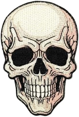 3.5" Skull Iron On Patch - Embroidered Skull Head Horror Halloween Nightmare Applique Appliques Iron On Sew On Patches for Holes, Clothing, Jeans, Hat, Backpacks, Clothes image 5