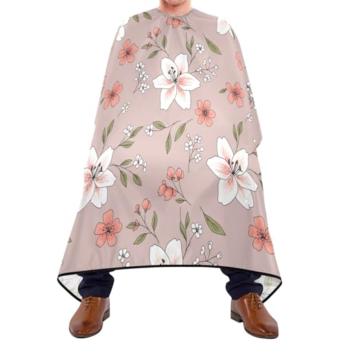 Capa de peluquería profesional impermeable con cierre ajustable a presión para corte y peinado del cabello floral delicado