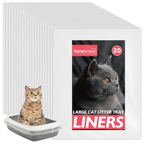 SOL 20pk Bulk Extra Large Cat Litter Tray Liners, 56x70cm Thick Leak Proof Litter Bags, Tear-Resistant Leak Proof Design for Easy Cleanup, Fit to Small to Large Cat Tray, Effortless Setup & Removal