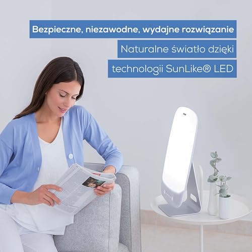 Beurer TL 95 Lampa dzienna, symulacja światła dziennego, 14 000 luksów, wyrób medyczny przy objawach niedoboru światła, technologia SunLike® LED, regulacja natężenia