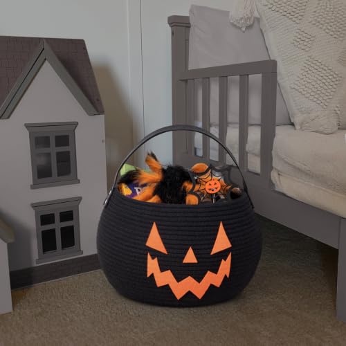 Image of Goodpick Pumpkin Basket, Boo Basket, Halloween Trick or Treat Bucket, Black