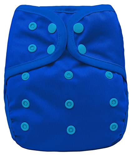 OsoCozy One Size Cloth Diaper Covers - Adjustable Snap Fit & Double Leg Gussets for Baby Boys & Girls from 8-35 Pounds. Use with Prefold, Flat or Fitted Cloth Diapers or Snap-in Inserts. (Blue Berry)