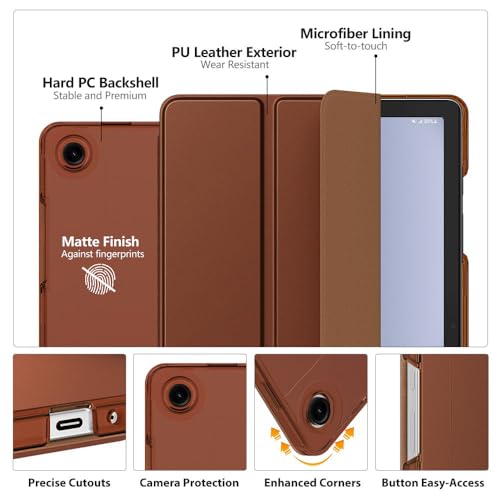 Image of MoKo Case for Galaxy Tab A9+ /A9 Plus 11 inch 2023, Slim Stand Protective Smart Cover with Hard PC Translucent Back Shell for Tab A9 Plus Tablet (SM-X210 /X216 /X218), Auto Wake /Sleep, Brown