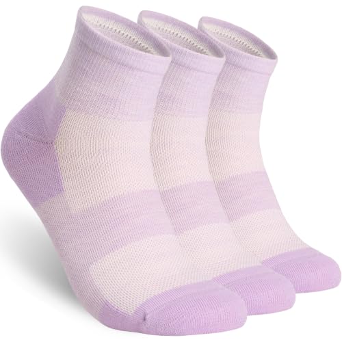 Image of 90% Merino Wool Breathable Running Ankle Socks for Men Women 3 Pairs