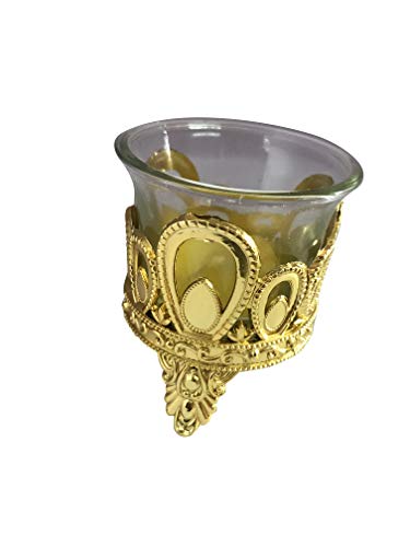 Yali Yolo Tlight Candle with Golden Crown Candle Stand Holder Set of 1 for Birthday Anniversary Hotel Spa Christmas Diwali