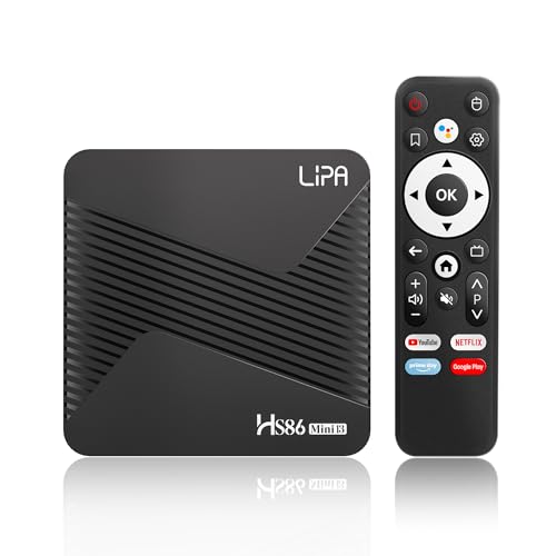 Lipa HS86 Mini 13 Android Tv Box 4-32 GB Android 14 - Reproductor multimedia para TV - streamer multimedia - TV box Android - Voice Remote - 4K - Aplicaciones a través de Playstore e Internet - Wifi y