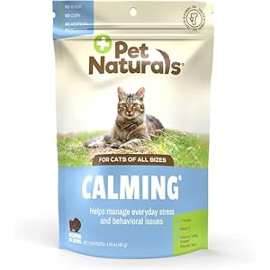 Pet Naturals Calming Chews for Cats, 30 Chews – Behavioral Support and Anxiety Relief for Travel, Boarding, Vet Visits and High Stress Situations