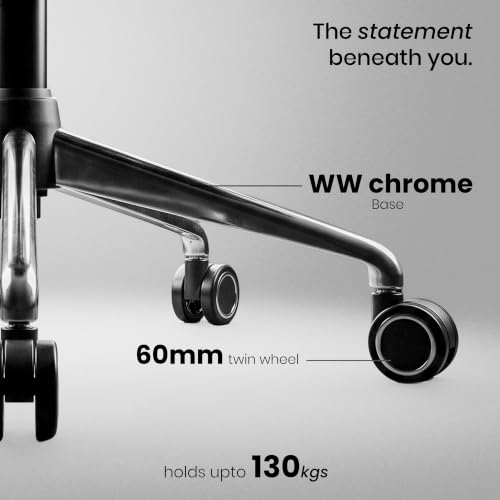 Image of Make My Chairs Jazen Prime Ergonomic Office Chair | 5-Years Warranty | High Back Mesh Chair | Adjustable Lumbar Support, 3D Armrests, Seat Slider, Multi-Lock Synchro Tilt Recline Mechanism