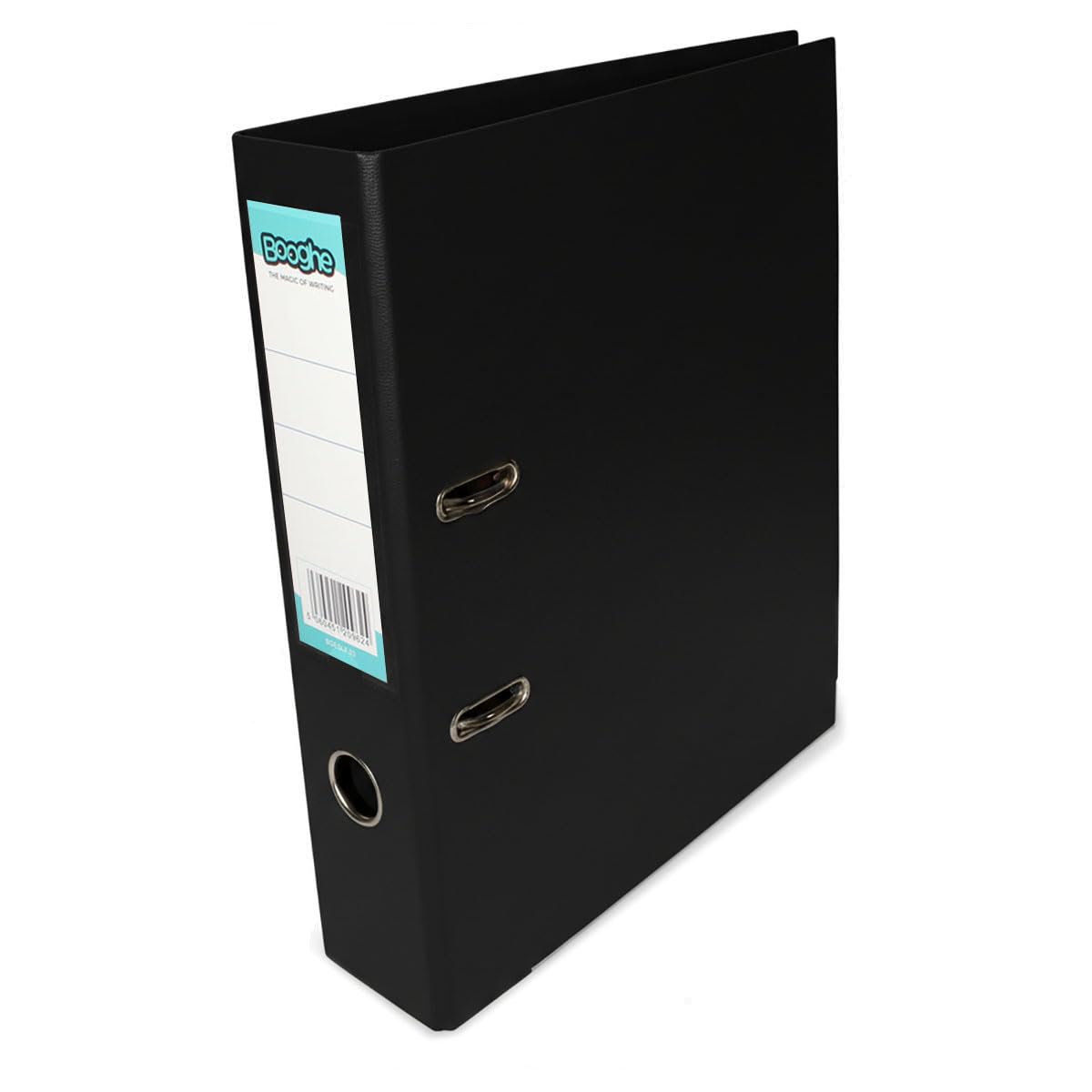 Booghe A4 Lever Arch File with Protector – Single, 4 or 10 Pack – Black, Red, Blue, Green, Turquoise, Fuchsia – Heavy Duty Office Filing & School Binders (1, Black)