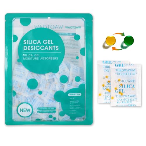 250 bolsas de gel de sílice de grado alimenticio con perlas indicadoras - 2 g