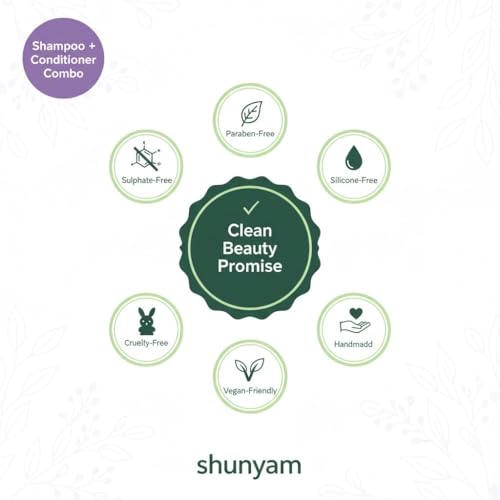 Image of Shunyam Shine Conditioner Bar & Nourishing Shampoo Bar Combo | Silky Smooth Frizz-Free Hair | Shea Cocoa Butter Rosemary Oil | Coconut Oil Lavender Eucalyptus Care | 70g + 40g Each