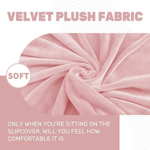 Image of ZNSAYOTX Stretch Velvet Recliner Cover 4-Pieces, Thick Soft Recliner Chair Slipcover with Pocket, Non-Slip Elastic Bottom for Kids Pets, Luxury Plush Reclining Protector Comfy Washable (Rose)
