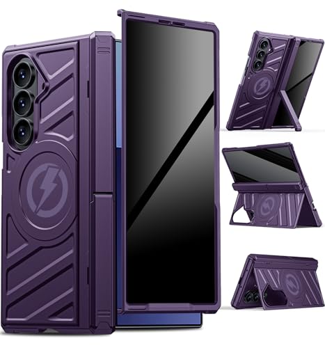 LEIAU Funda magnética para Samsung Z Fold 7: funda duradera con protector de pantalla de privacidad [compatible con Magsafe] [protección de bisagra] doble soporte invisible para Galaxy Fold7 5g 2025