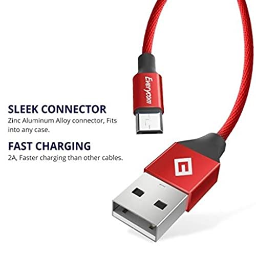 Image showing the sleek Micro USB and USB-A connectors of the Everycom cable.