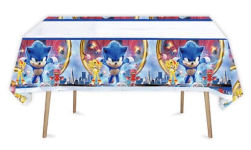 Sonic The Hedgehog 2 Party Tableware Set Plates Banners Kids Birthday Supplies. (table cover)