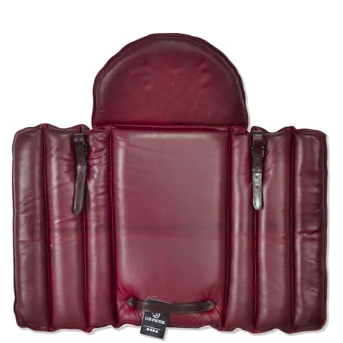 Grupera de piel con protección de concha | Color Cereza | Equipamiento para el caballo | Producto de Guarnicionería | Tradición artesana | Los Nietos