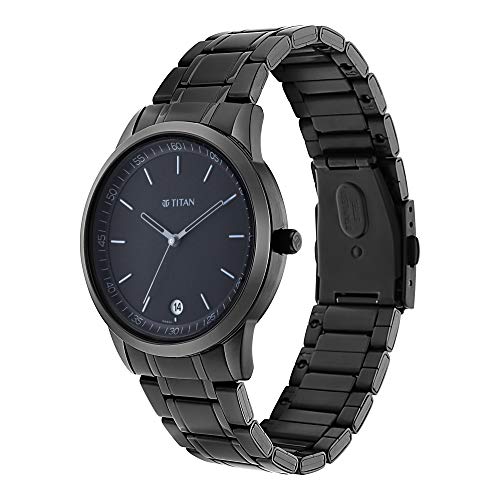 Titan-Mens-Timeless-Style-Analog-Watch-Refined-Black-Dial-and-Metal-Strap-1806NM01