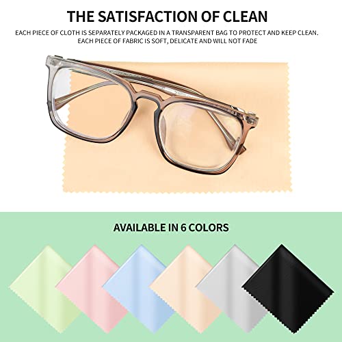 18 Pack Microfiber Cleaning Cloths (7\" x 6\") Multicolor Glasses Cleaning Cloth for Eyeglasses, Camera Lens, Cell Phones, Laptops, LCD TV Screens and More